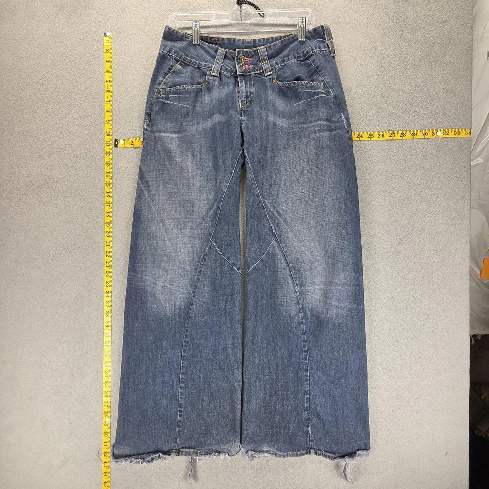 VTG Levis Engineered Womens Wide Leg Baggy One Pocket Thrashed Fits 30x30